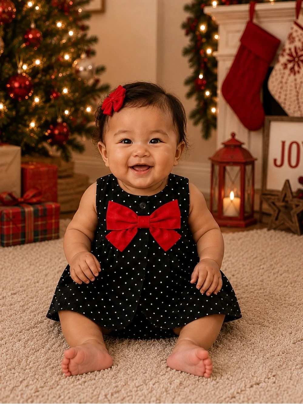 Red Bow Polka Dot Dress